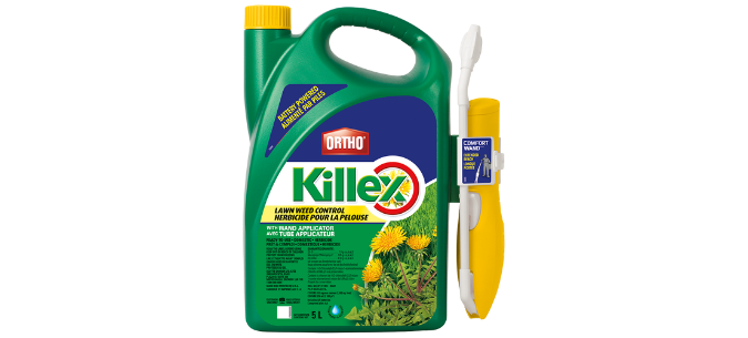 bottle of Ortho Killex weed control for weeds in the lawn