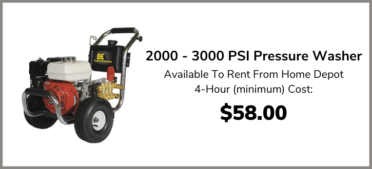 pressure washer for rent from home depot